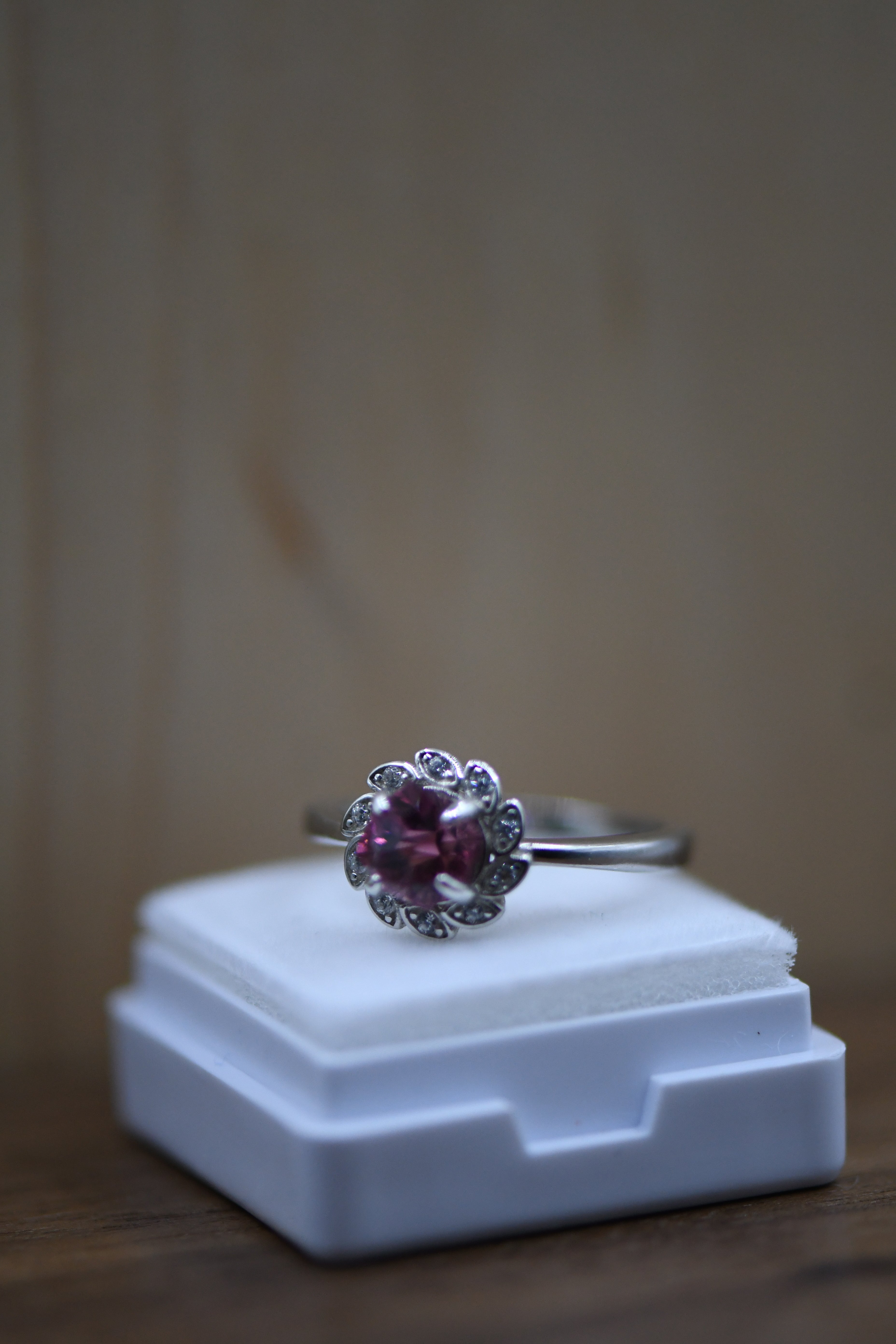 Pink tourmaline ring